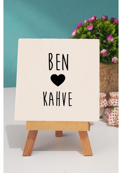 Ben Kalp Kahve Dekoratif Taş Baskı