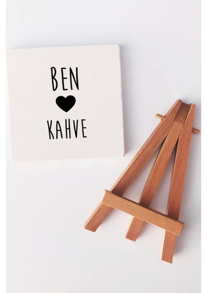 Ben Kalp Kahve Dekoratif Taş Baskı