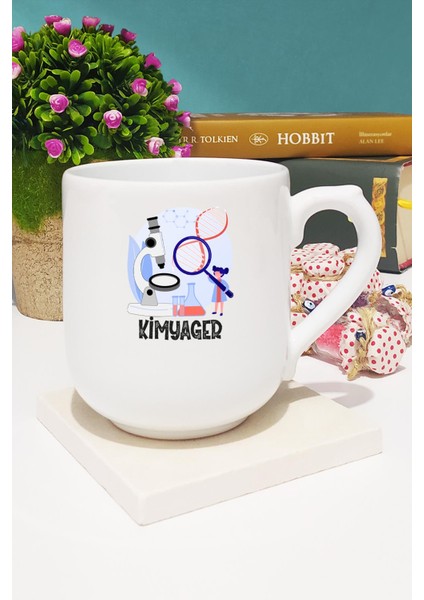 Kimyagere Hediye Kimyager Oval Kupa Bardak Kalemlik