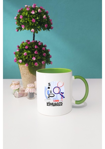 Kimyagere Hediye Kimyager Yeşil Kupa Bardak Dekoratif Taş modelleri