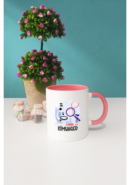 Kimyagere Hediye Kimyager Pembe Kupa Bardak Dekoratif Taş Anahtarlık modelleri