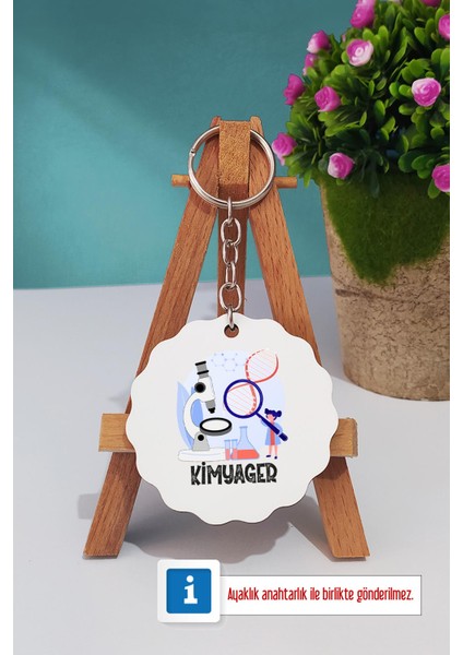 Kimyagere Hediye Kimyager Oval Kupa Bardak Anahtarlık