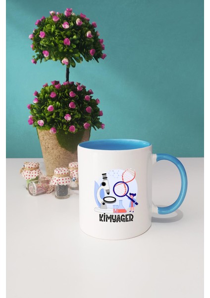 Kimyagere Hediye Kimyager Mavi Kupa Bardak Kalemlik modelleri