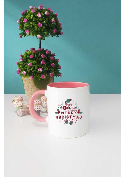 Merry Christmas Yılbaşı Hediyesi Pembe Kupa Bardak Kalemlik fiyatları