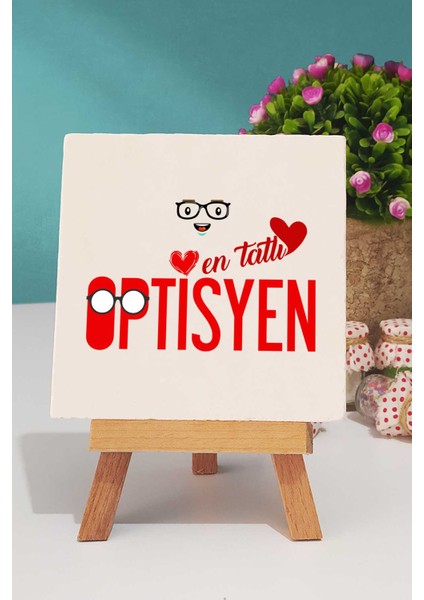 En Tatlı Optisyen Hediye Lacivert Kupa Bardak Dekoratif Taş