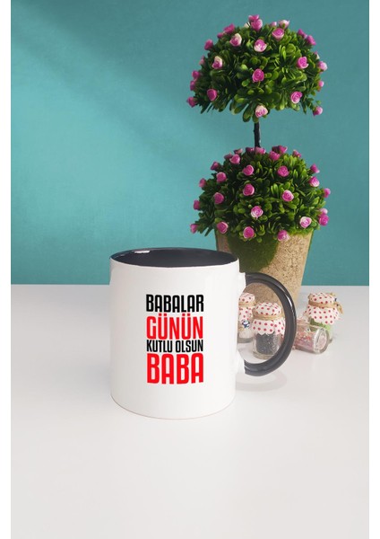 Babalar Günün Kutlu Olsun Baba Siyah Kupa Bardak Dekoratif Taş modelleri