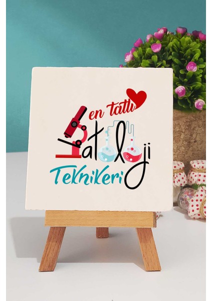 En Tatlı Patoloji Teknikeri Hediye Sarı Kupa Bardak Dekoratif Taş