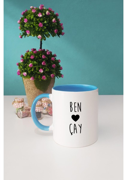 Ben Kalp Çay Mavi Kupa Bardak Anahtarlık