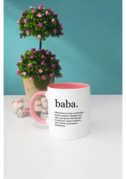 Babaya Hediye Baba Pembe Kupa Bardak Kalemlik