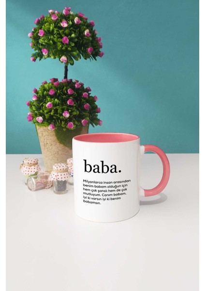 Babaya Hediye Baba Pembe Kupa Bardak Kalemlik
