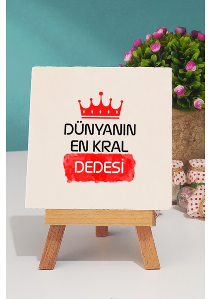 Dedeye Hediye Dünyanın En Kral Dedesi Dekoratif Taş Anahtarlık Kalemlik indirimleri