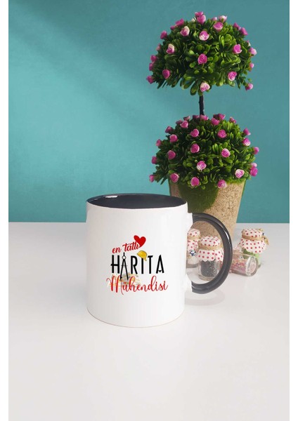 En Tatlı Harita Mühendisi Siyah Kupa Bardak Anahtarlık modelleri