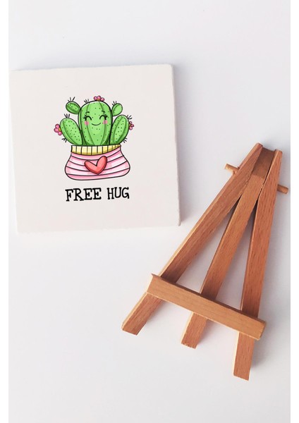 Free Hug Kaktüs Pembe Kupa Bardak Dekoratif Taş