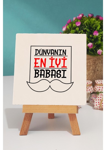 Dünyanın En Iyi Babası Babaya Hediye Dekoratif Taş Baskı
