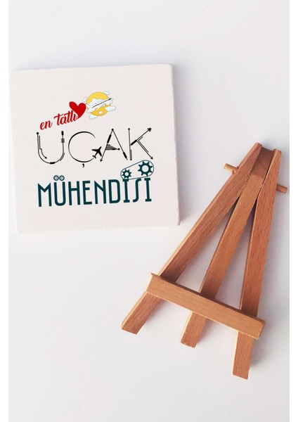 En Tatlı Uçak Mühendisi Kırmızı Kupa Bardak Dekoratif Taş