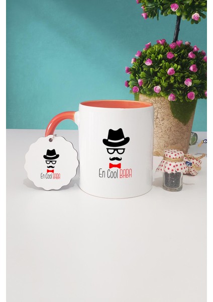 En Cool Baba Babaya Hediye Turuncu Kupa Bardak Anahtarlık