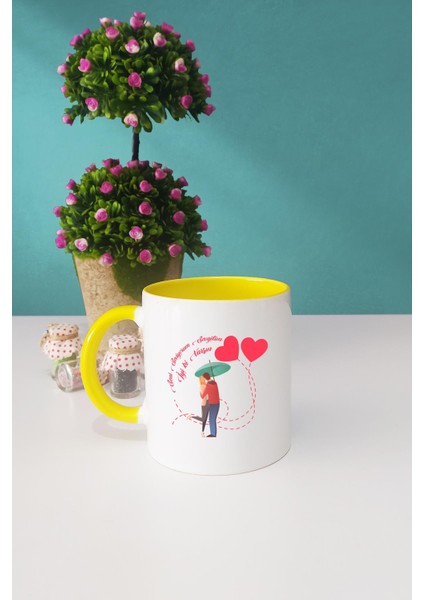 Seni Seviyorum Sevgilim Sarı Kupa Bardak Anahtarlık fiyatları