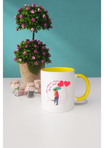 Seni Seviyorum Sevgilim Sarı Kupa Bardak Anahtarlık modelleri