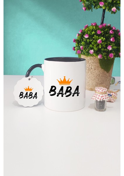 Babalar Günü Hediyesi Baba Siyah Kupa Bardak Anahtarlık