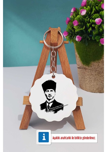 Öğretmenler Günü Hediyesi Atatürk Asil Kan Siyah Kupa Bardak Dekoratif Taş Anahtarlık