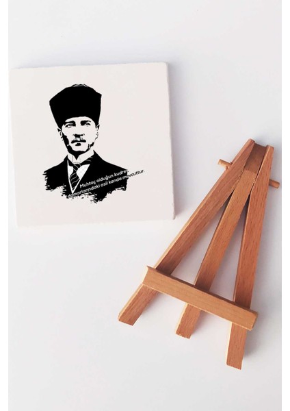 Öğretmenler Günü Hediyesi Atatürk Asil Kan Siyah Kupa Bardak Dekoratif Taş Anahtarlık