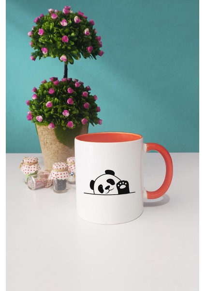 Merhaba Panda Turuncu Kupa Bardak Kalemlik Anahtarlık