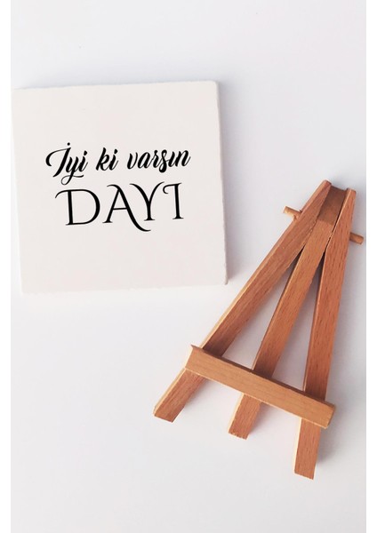 Iyi Ki Varsın Dayı Dayıya Hediye Sarı Kupa Bardak Dekoratif Taş