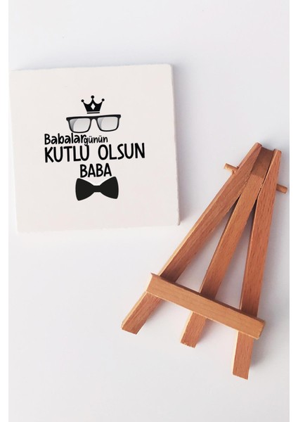 Babalar Günü Hediyesi Siyah Kupa Bardak Dekoratif Taş