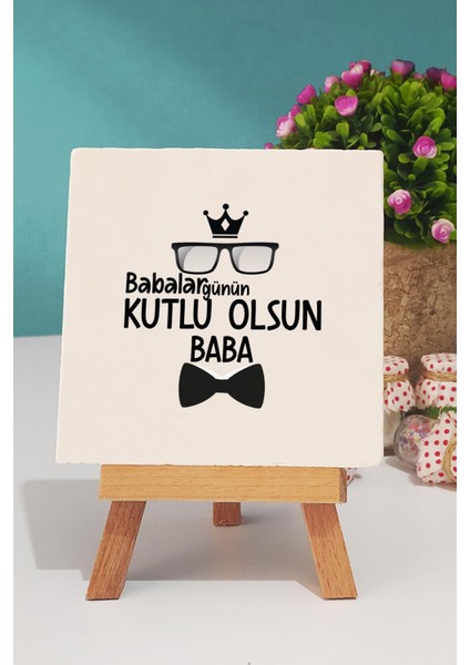 Babalar Günü Hediyesi Siyah Kupa Bardak Dekoratif Taş