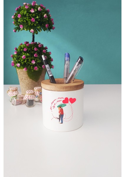 Seni Seviyorum Sevgilim Dekoratif Taş Anahtarlık Kalemlik modelleri