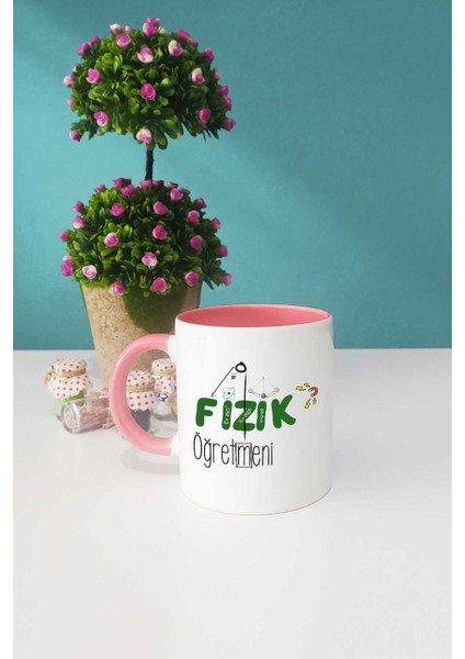 Fizik Öğretmeni Pembe Kupa Bardak Dekoratif Taş Anahtarlık fiyatları