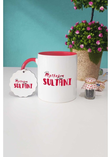 Anneler Günü Hediyesi Mutfağın Sultanı Kırmızı Kupa Bardak Anahtarlık