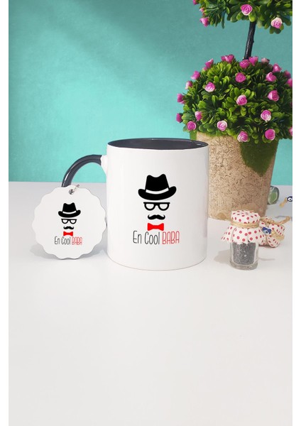 En Cool Baba Babaya Hediye Siyah Kupa Bardak Anahtarlık
