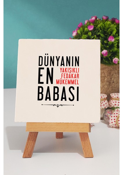 Babalar Günü Hediyesi Dekoratif Taş Baskı