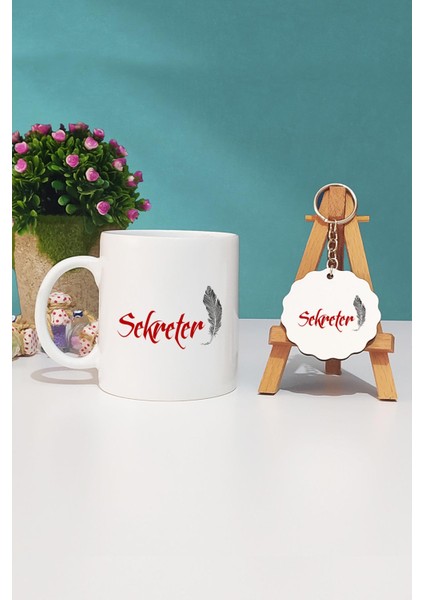 Sekretere Hediye Sekreter Kupa Bardak ve Anahtarlık