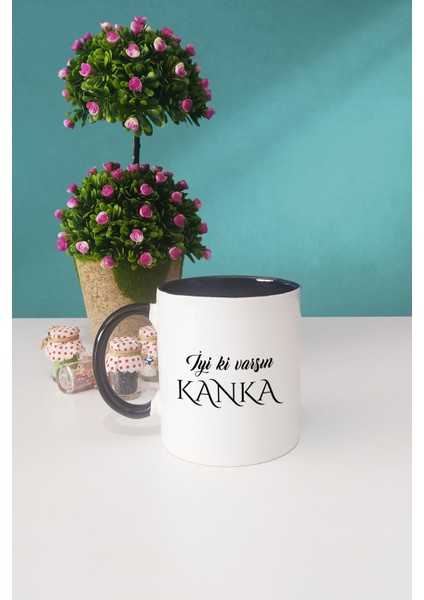 Iyi Ki Varsın Kanka Kankaya Hediye Siyah Kupa Bardak Dekoratif Taş fiyatları