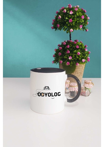 Odyolog Hediye Siyah Kupa Bardak Kalemlik modelleri