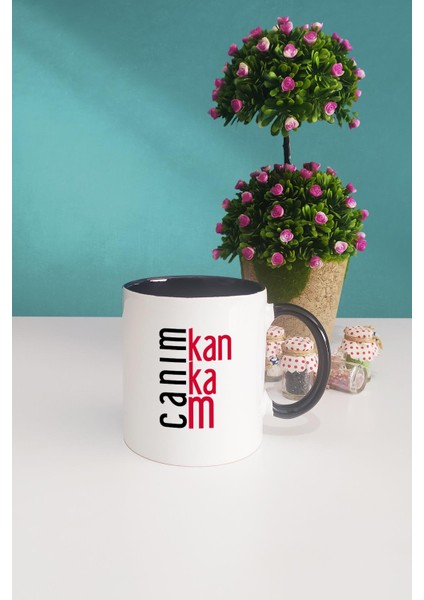 Kankaya Hediye Canım Kankam Siyah Kupa Bardak Kalemlik modelleri