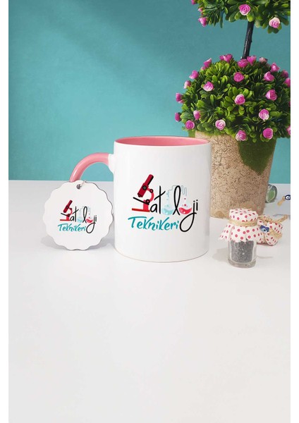 Patoloji Teknikeri Pembe Kupa Bardak Anahtarlık