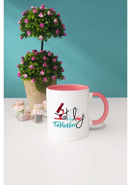 Patoloji Teknikeri Pembe Kupa Bardak Anahtarlık