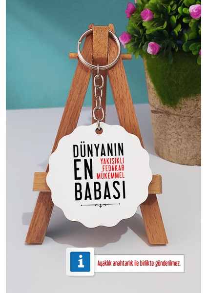 Babalar Günü Hediyesi Türk Kahvesi Fincanı Beyaz ve Anahtarlık