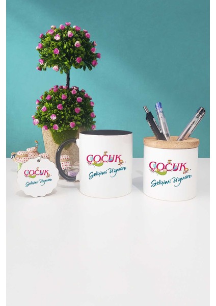 Çocuk Gelişimi Uzmanı Siyah Kupa Bardak Kalemlik Anahtarlık