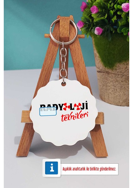 Radyoloji Teknikeri Hediye Türk Kahvesi Fincanı Beyaz ve Anahtarlık
