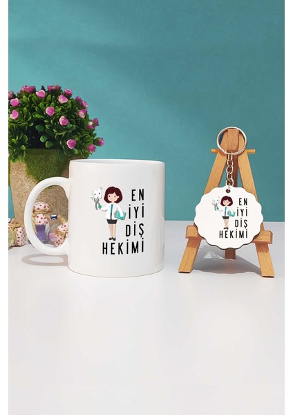 En Iyi Diş Hekimi Hediye Kupa Bardak ve Anahtarlık