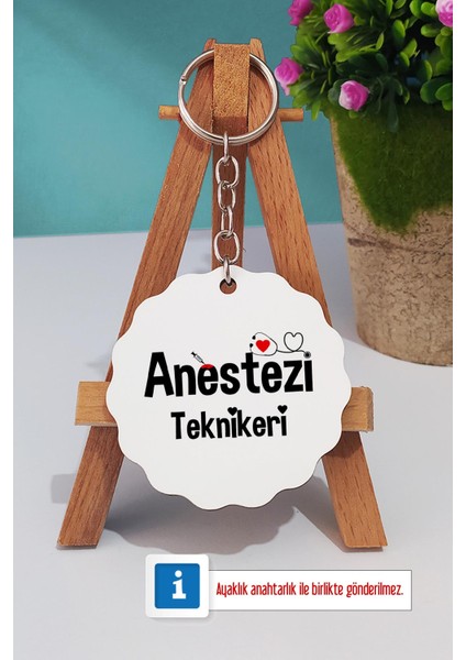 Anestezi Teknikeri Hediye Ahşap Altlıklı Fincan ve Anahtarlık modelleri