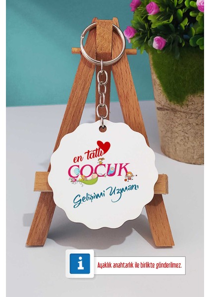 En Tatlı Çocuk Gelişimi Uzmanı Ahşap Altlıklı Fincan ve Anahtarlık modelleri