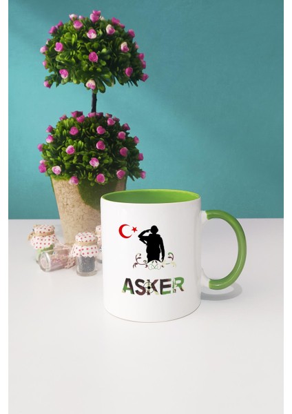 Asker Yeşil Kupa Bardak Kalemlik modelleri