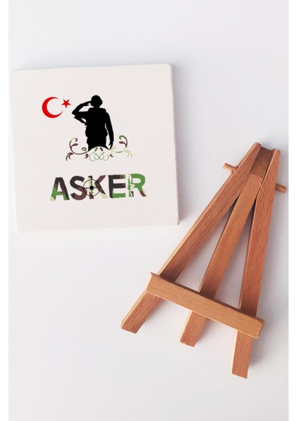 Asker Kırmızı Kupa Bardak Dekoratif Taş
