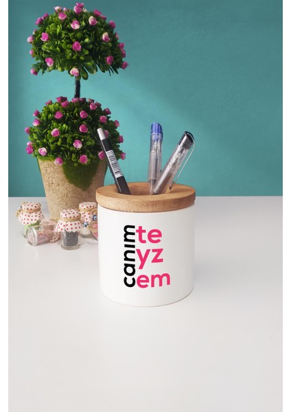 Teyzeye Hediye Canım Teyzem Turuncu Kupa Bardak Kalemlik Anahtarlık fırsatları