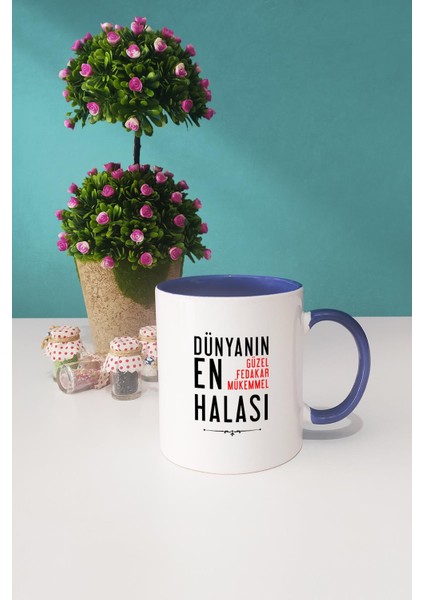 Halaya Hediye Lacivert Kupa Bardak Dekoratif Taş